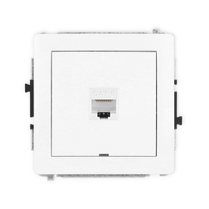 Karlik Deco Biały Mat Mechanizm Gniazda Komputerowego Pojedynczego 1Xrj45, Kat. 6, 8-Stykowy, Bez Pola Opisowego 25Dgkbo-3