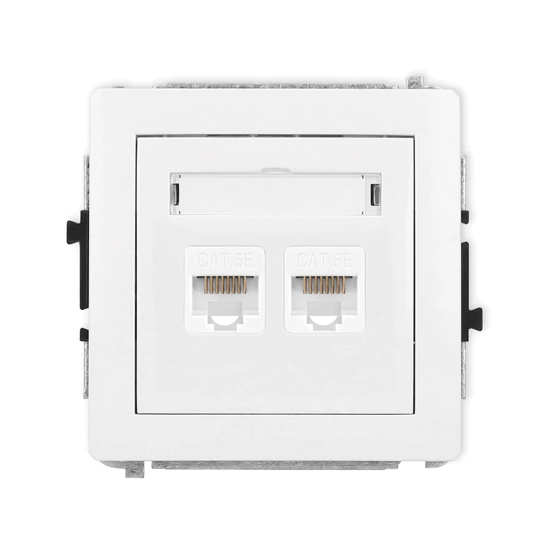 Karlik Deco Biały Mat Mechanizm Gniazda Komputerowego Podwójnego 2Xrj45, Kat. 5E, 8-Stykowy 25Dgk-2