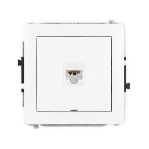 Karlik Deco Biały Mat Mechanizm Gniazda Komputerowego Pojedynczego 1Xrj45, Kat. 6A, 8-Stykowy, Bez Pola Opisowego 25Dgkbo-7