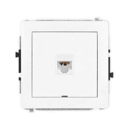 Karlik Deco Biały Mat Mechanizm Gniazda Komputerowego Pojedynczego 1Xrj45, Kat. 6A, 8-Stykowy, Bez Pola Opisowego 25Dgkbo-7
