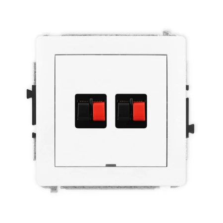 Karlik Deco Biały Mat Mechanizm Gniazda Głośnikowego Podwójnego, Bez Pola Opisowego 25Dggbo-2