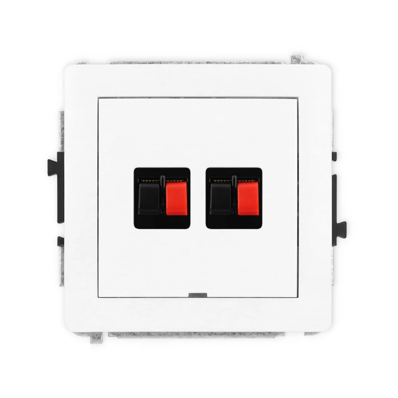 Karlik Deco Biały Mat Mechanizm Gniazda Głośnikowego Podwójnego, Bez Pola Opisowego 25Dggbo-2