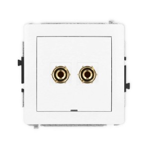 Karlik Deco Biały Mat Mechanizm Gniazda Głośnikowego Pojedynczego, Bez Pola Opisowego (Typu Banan - Czerwony I Czarny, Pozłacany, 4 Mm2, Do Lutowania) 25Dggbo-3