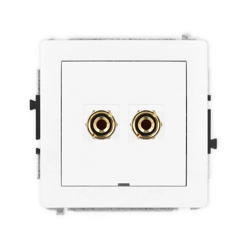 Karlik Deco Biały Mat Mechanizm Gniazda Głośnikowego Pojedynczego, Bez Pola Opisowego (Typu Banan - Czerwony I Czarny, Pozłacany, 4 Mm2, Do Lutowania) 25Dggbo-3