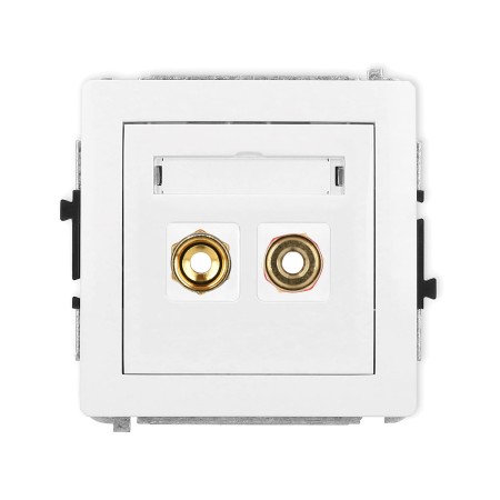 Karlik Deco Biały Mat Mechanizm Gniazda Głośnikowego Pojedynczego (Typu Banan - Czerwony I Czarny, Pozłacany, 4 Mm2, Skręcany) 25Dgg-4