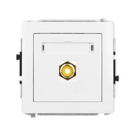 Karlik Deco Biały Mat Mechanizm Gniazda Pojedynczego Rca (Typu Cinch - Żółty, Pozłacany) 25Dgrca-1