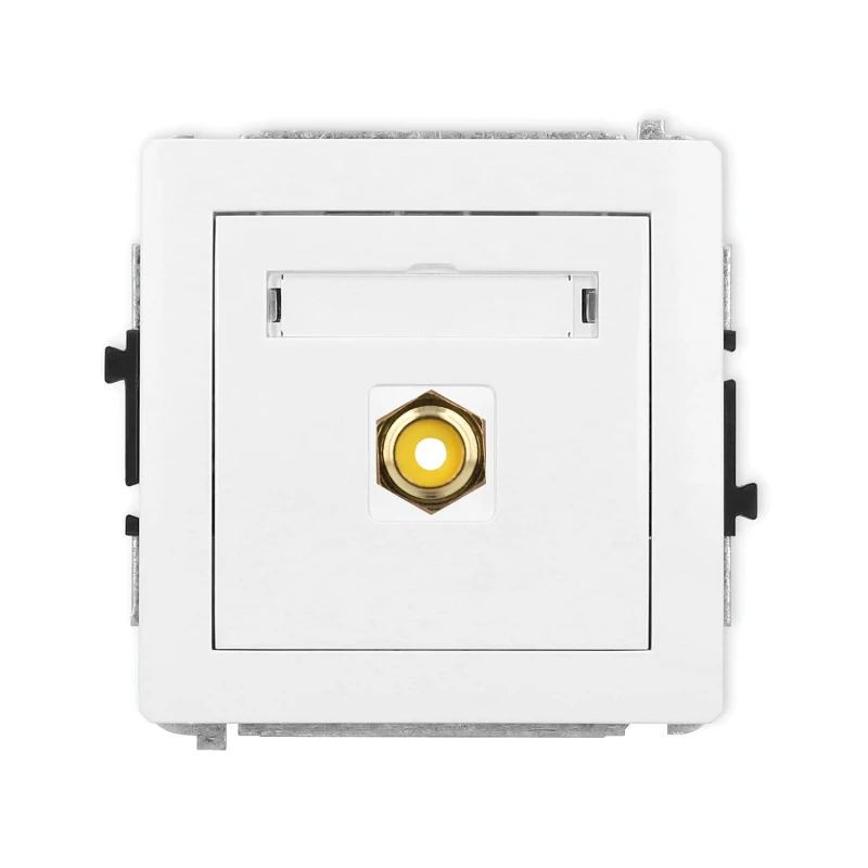 Karlik Deco Biały Mat Mechanizm Gniazda Pojedynczego Rca (Typu Cinch - Żółty, Pozłacany) 25Dgrca-1