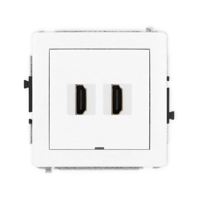 Karlik Deco Biały Mat Mechanizm Gniazda Podwójnego Hdmi 2.0, Bez Pola Opisowego 25Dhdmibo-4