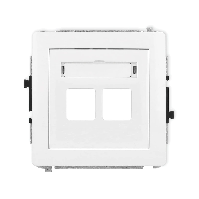 Karlik Deco Biały Mat Mechanizm Gniazda Multimedialnego Podwójnego Bez Modułu (Standard Keystone) 25Dgm-2P