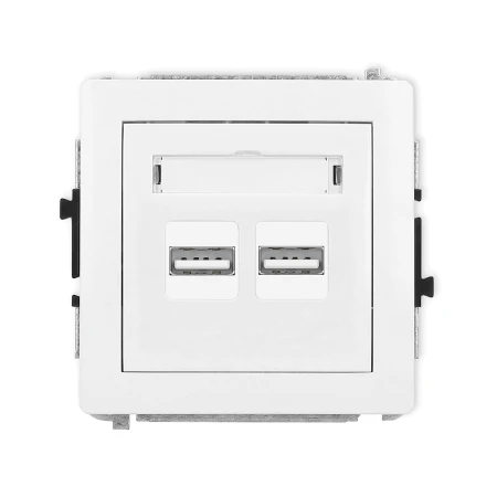 Karlik Deco Biały Mat Mechanizm Ładowarki Usb Podwójnej, 5V, 3.1A 25Dcusb-6