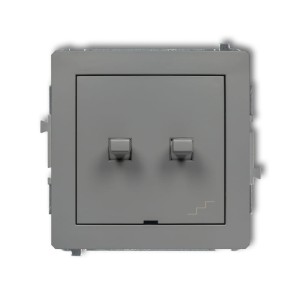 Karlik Deco Szary Mat Mechanizm Włącznika Jednobiegunowego Ze Schodowym (Wspólne Zasilanie) W Stylu Amerykańskim 27Dwpus-10.1