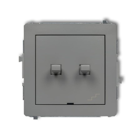 Karlik Deco Szary Mat Mechanizm Włącznika Jednobiegunowego Ze Schodowym (Wspólne Zasilanie) W Stylu Amerykańskim 27Dwpus-10.1