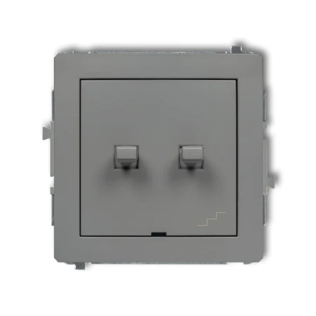 Karlik Deco Szary Mat Mechanizm Włącznika Jednobiegunowego Ze Schodowym (Osobne Zasilanie) W Stylu Amerykańskim 27Dwpus-10.2