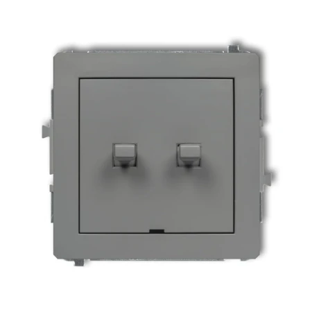 Karlik Deco Szary Mat Mechanizm Włącznika Jednobiegunowego Ze Schodowym W Stylu Amerykańskim (Dwa Klawisze Bez Piktogramów, Osobne Zasilanie) 27Dwpus-10.21
