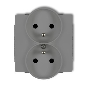 Karlik Deco Szary Mat Mechanizm Gniazda Podwójnego Do Ramki Z Uziemieniem 2X(2P+Z) (Przesłony Torów Prądowych) 27Dgpr-2Zp