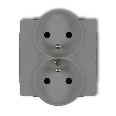 Karlik Deco Szary Mat Mechanizm Gniazda Podwójnego Do Ramki Z Uziemieniem 2X(2P+Z) (Przesłony Torów Prądowych) 27Dgpr-2Zp