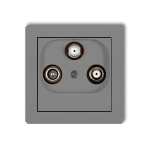 Karlik Deco Szary Mat Mechanizm Gniazda Abonenckiego 2 Wyjścia Sat + Tv 27Dgsn