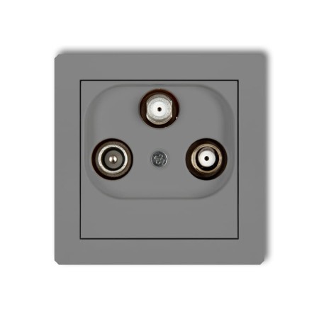 Karlik Deco Szary Mat Mechanizm Gniazda Abonenckiego 2 Wyjścia Sat + Tv 27Dgsn