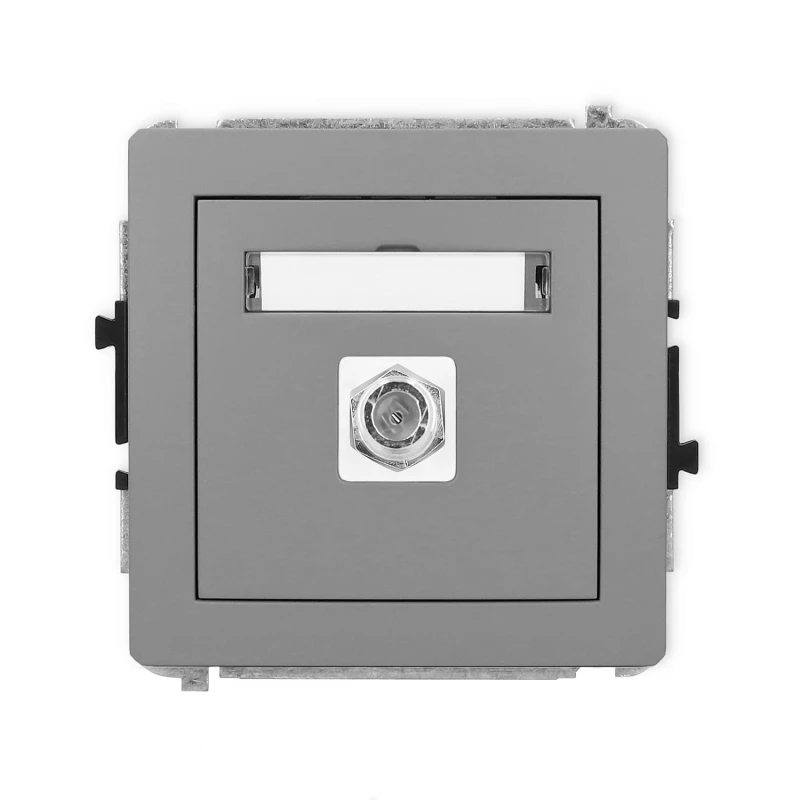 Karlik Deco Szary Mat Mechanizm Gniazda Antenowego Pojedynczego Typu F (Sat) Niklowany 27Dgf-1