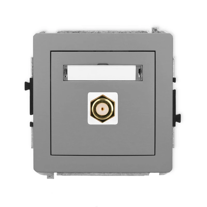 Karlik Deco Szary Mat Mechanizm Gniazda Antenowego Pojedynczego Typu F (Sat) Niklowany 27Dgf-1.1