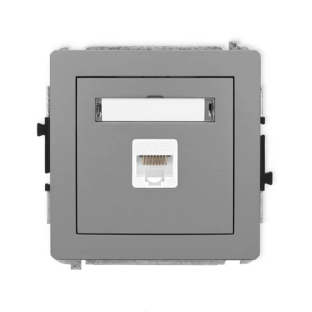 Karlik Deco Szary Mat Mechanizm Gniazda Komputerowego Pojedynczego 1Xrj45, Kat. 5E, 8-Stykowy 27Dgk-1