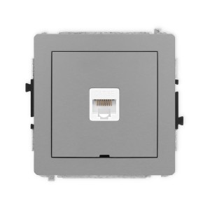 Karlik Deco Szary Mat Mechanizm Gniazda Komputerowego Pojedynczego 1Xrj45, Kat. 5E, 8-Stykowy, Bez Pola Opisowego 27Dgkbo-1
