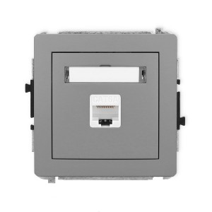 Karlik Deco Szary Mat Mechanizm Gniazda Komputerowego Pojedynczego 1Xrj45, Kat. 6A, 8-Stykowy 27Dgk-7