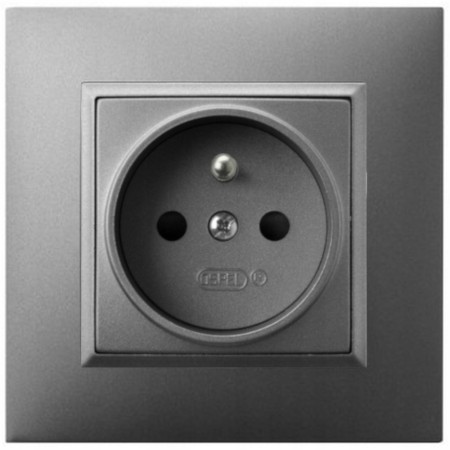 Gniazdo Pojedyncze Szary Kontakt Elektryczny Ospel Aria