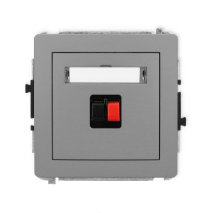 Karlik Deco Szary Mat Mechanizm Gniazda Głośnikowego Pojedynczego 27Dgg-1