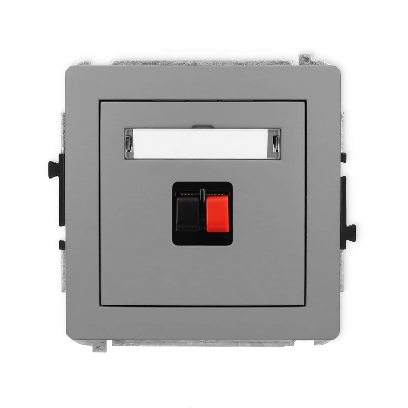 Karlik Deco Szary Mat Mechanizm Gniazda Głośnikowego Pojedynczego 27Dgg-1