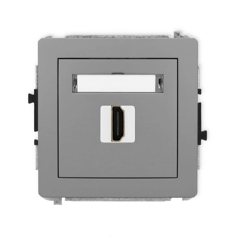 Karlik Deco Szary Mat Mechanizm Gniazda Pojedynczego Hdmi 2.0 27Dhdmi-3