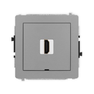 Karlik Deco Szary Mat Mechanizm Gniazda Pojedynczego Hdmi 2.0, Bez Pola Opisowego 27Dhdmibo-3
