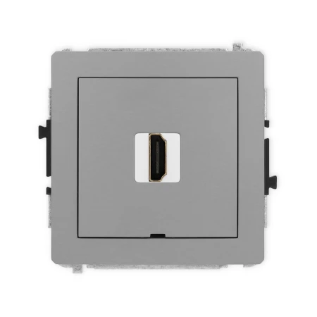 Karlik Deco Szary Mat Mechanizm Gniazda Pojedynczego Hdmi 2.0, Bez Pola Opisowego 27Dhdmibo-3