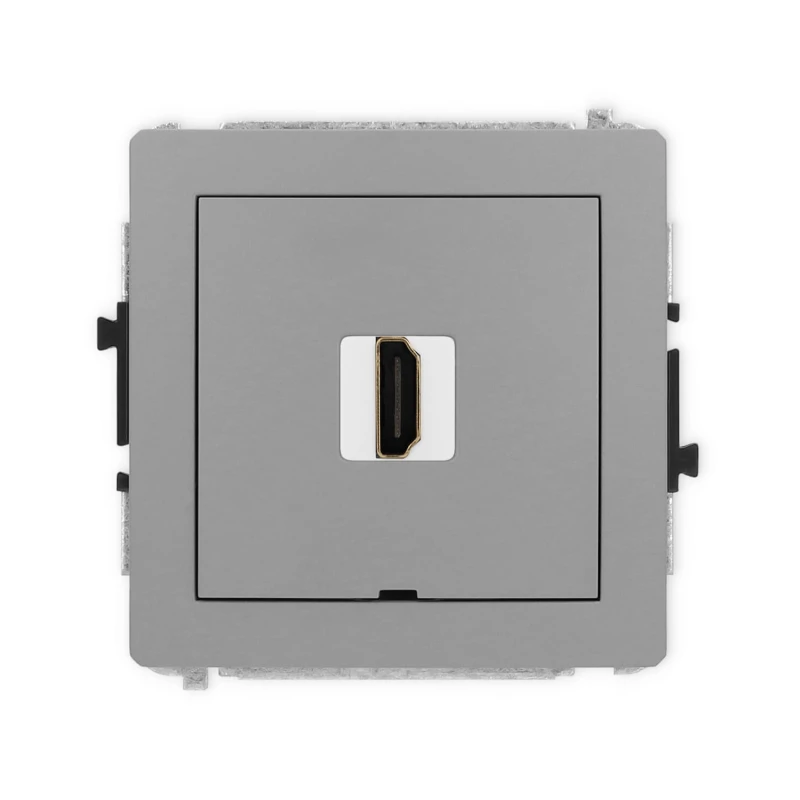 Karlik Deco Szary Mat Mechanizm Gniazda Pojedynczego Hdmi 2.0, Bez Pola Opisowego 27Dhdmibo-3