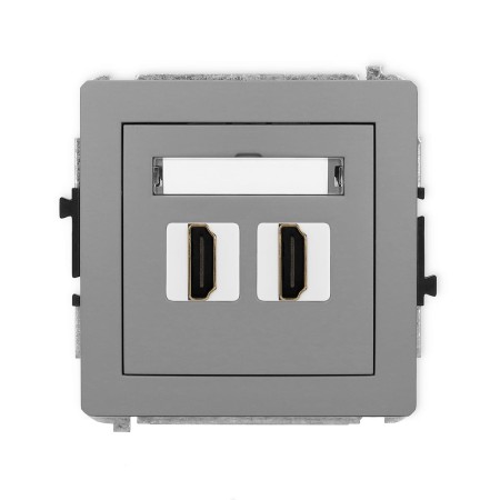 Karlik Deco Szary Mat Mechanizm Gniazda Podwójnego Hdmi 2.0 27Dhdmi-4
