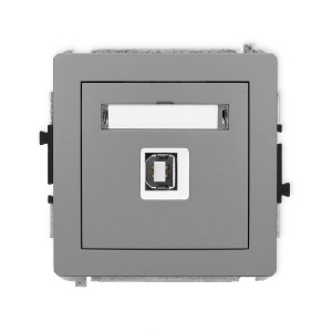 Karlik Deco Szary Mat Mechanizm Gniazda Pojedynczego Usb A-B 2.0 27Dgusb-3