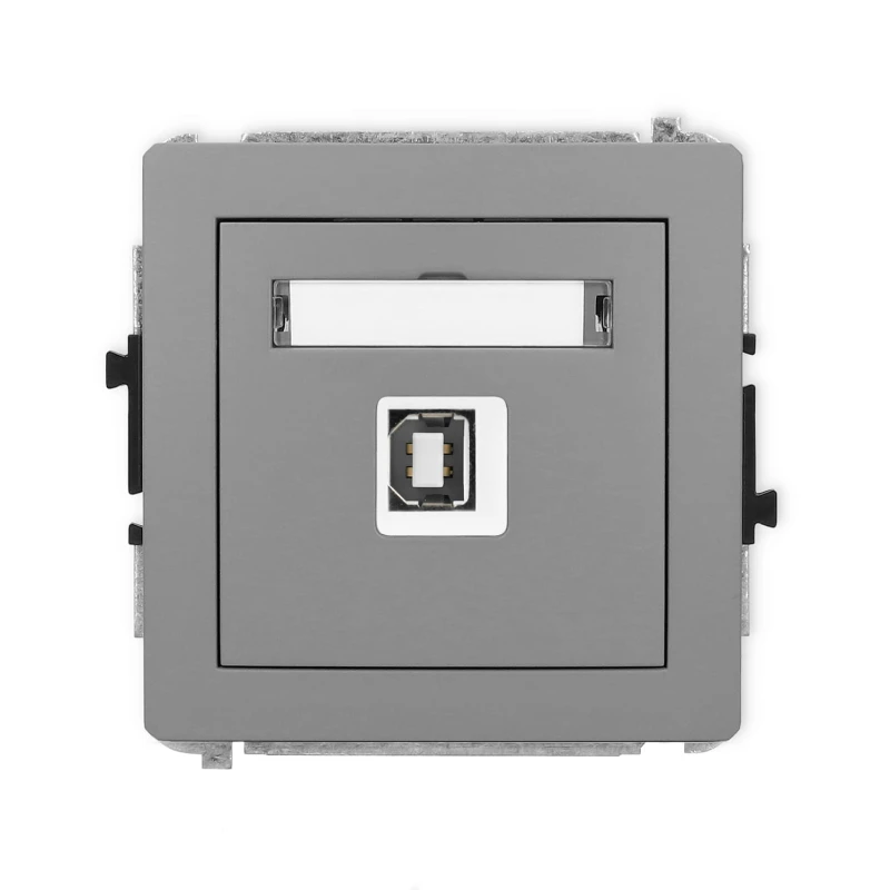 Karlik Deco Szary Mat Mechanizm Gniazda Pojedynczego Usb A-B 2.0 27Dgusb-3