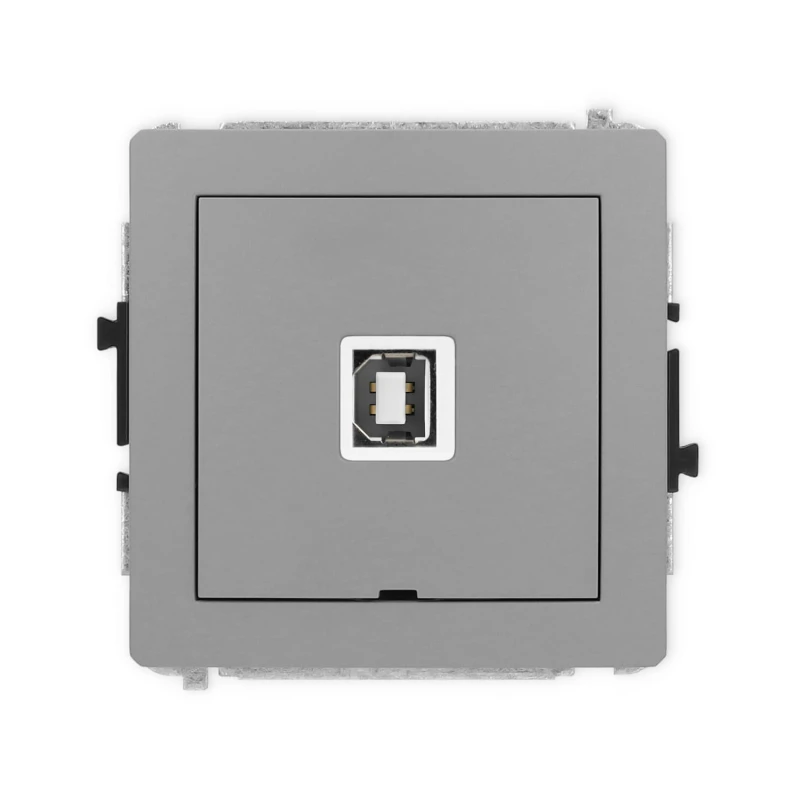 Karlik Deco Szary Mat Mechanizm Gniazda Pojedynczego Usb A-B 2.0, Bez Pola Opisowego 27Dgusbbo-3