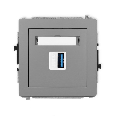 Karlik Deco Szary Mat Mechanizm Gniazda Pojedynczego Usb A-A 3.0 27Dgusb-5