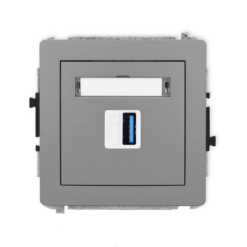 Karlik Deco Szary Mat Mechanizm Gniazda Pojedynczego Usb A-A 3.0 27Dgusb-5