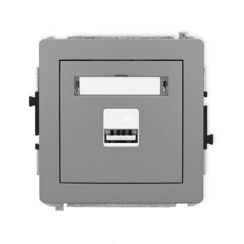 Karlik Deco Szary Mat Mechanizm Ładowarki Usb Pojedynczej, 5V, 2A 27Dcusb-3