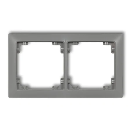 Karlik Deco Szary Mat Ramka Uniwersalna Podwójna Z Tworzywa Deco Soft 27Drso-2