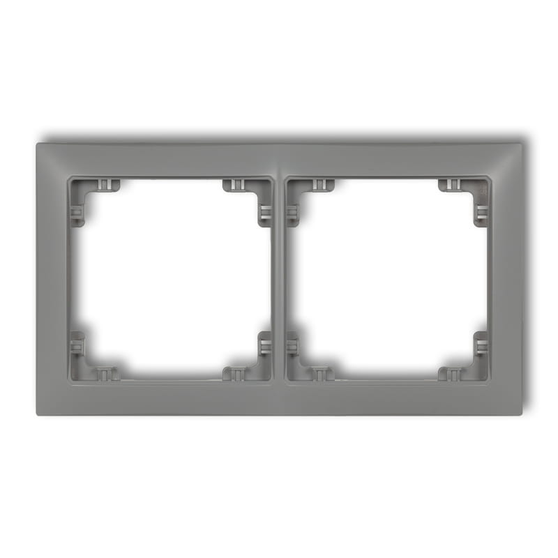 Karlik Deco Szary Mat Ramka Uniwersalna Podwójna Z Tworzywa Deco Soft 27Drso-2