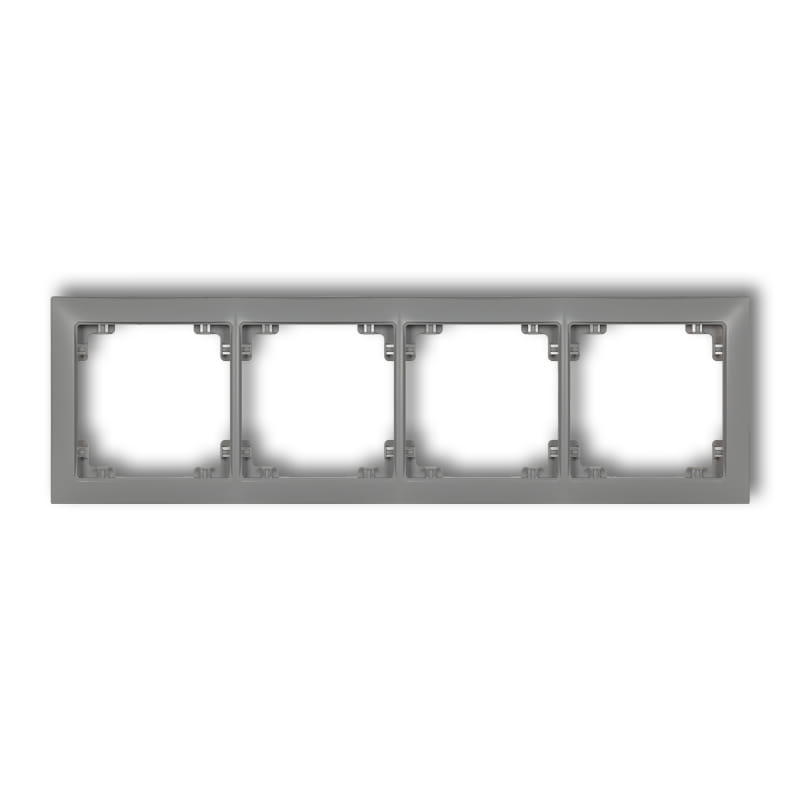 Karlik Deco Szary Mat Ramka Uniwersalna Poczwórna Z Tworzywa Deco Soft 27Drso-4
