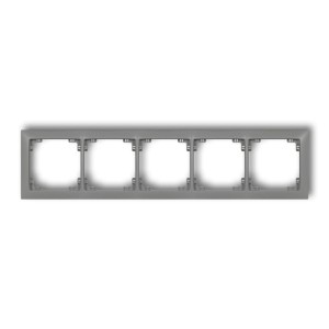 Karlik Deco Szary Mat Ramka Uniwersalna Pięciokrotna Z Tworzywa Deco Soft 27Drso-5