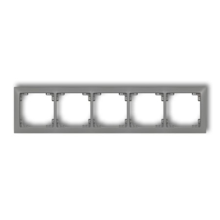 Karlik Deco Szary Mat Ramka Uniwersalna Pięciokrotna Z Tworzywa Deco Soft 27Drso-5