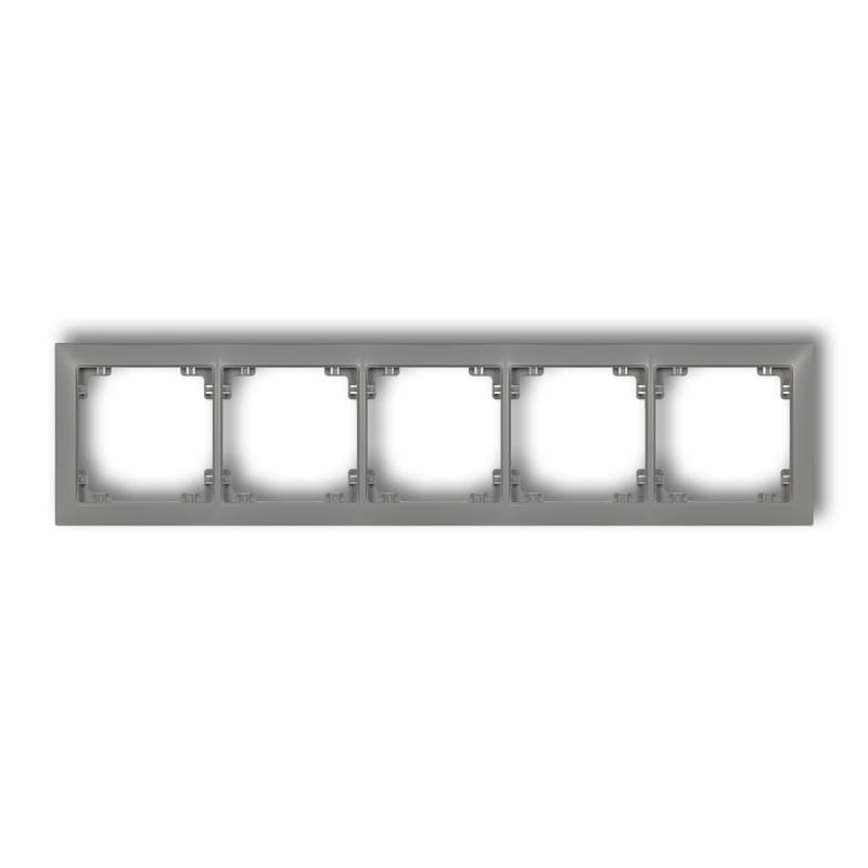 Karlik Deco Szary Mat Ramka Uniwersalna Pięciokrotna Z Tworzywa Deco Soft 27Drso-5