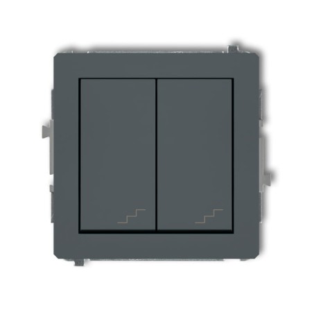 Karlik Deco Grafitowy Mat Mechanizm Włącznika Podwójnego Schodowego 28Dwp-33