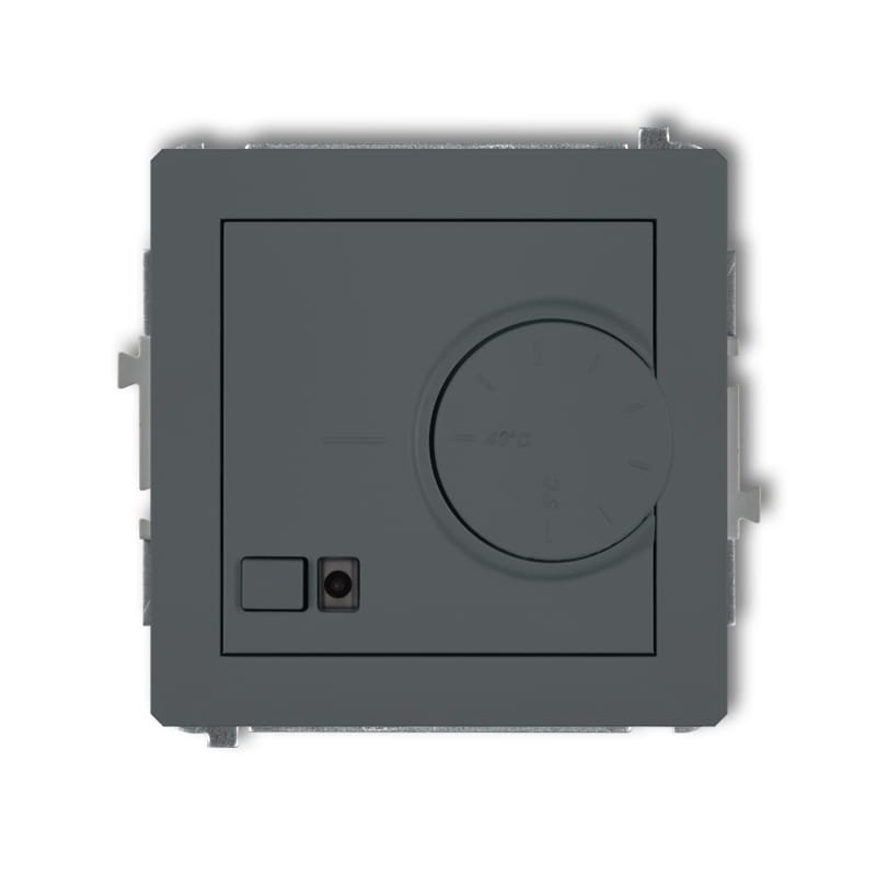 Karlik Deco Grafitowy Mat Mechanizm Elektronicznego Regulatora Temperatury Z Czujnikiem Podpodłogowym 28Drt-1