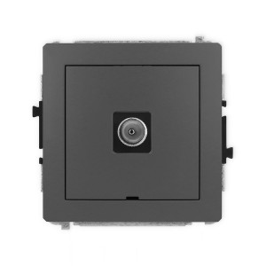 Karlik Deco Grafitowy Mat Mechanizm Gniazda Antenowego Pojedynczego Tv, Bez Pola Opisowego 28Dgtvbo-1